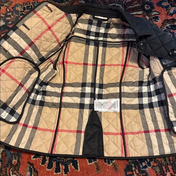 Girls’ Burberry Black Quilted Jacket - Picture 2 of 5